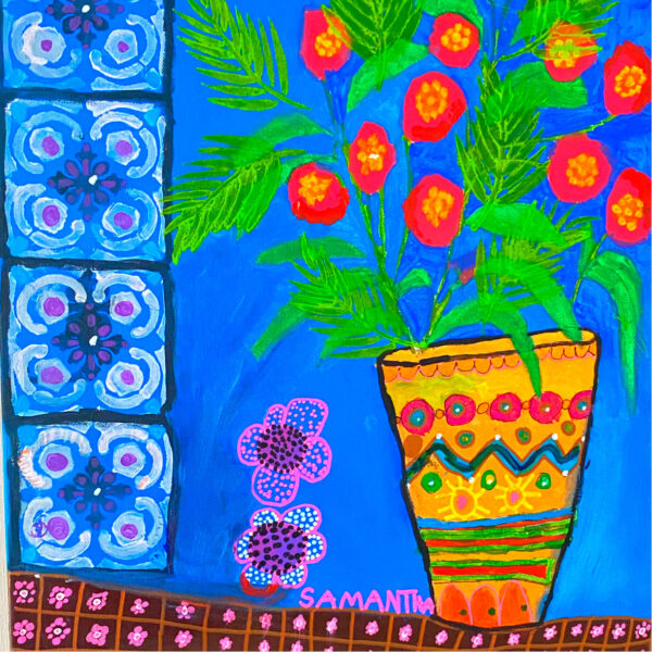 posa vasos en ceramica cuadrado